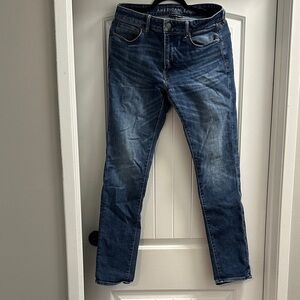American Eagle Outfitters Men's Dark Blue Slim Jeans